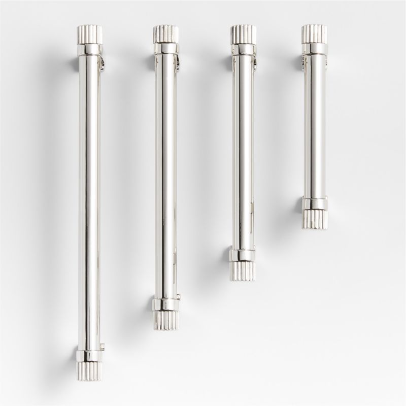 Modern Fluted Polished Chrome Cabinet Drawer Bar Pulls | Crate & Barrel