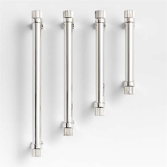 Modern Fluted Polished Chrome Cabinet Drawer Bar Pulls