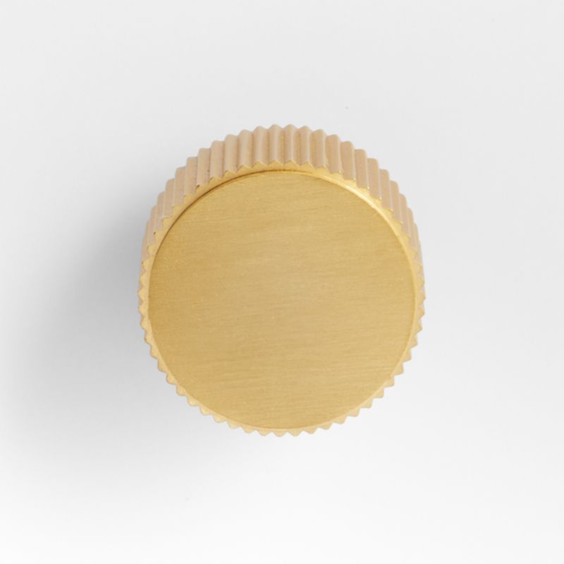 Modern Fluted Brushed Brushed Brass Cabinet Knob