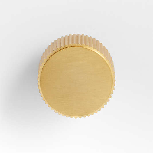 Modern Fluted Brushed Brushed Brass Cabinet Knob