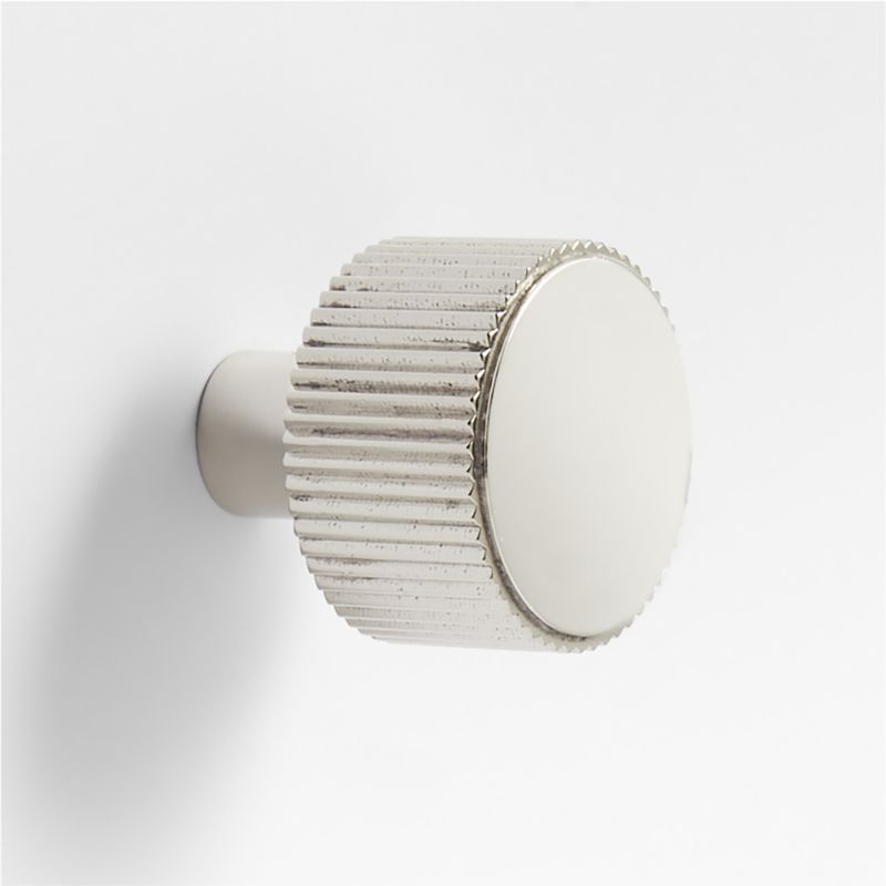 Modern Fluted Polished Chrome Cabinet Knob