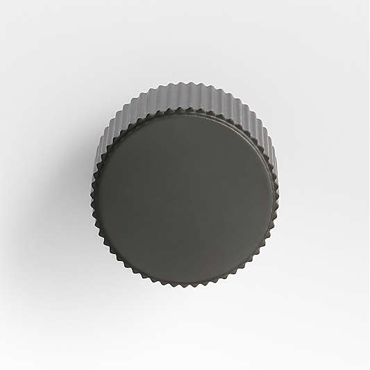 Modern Fluted Matte Black Cabinet Knob