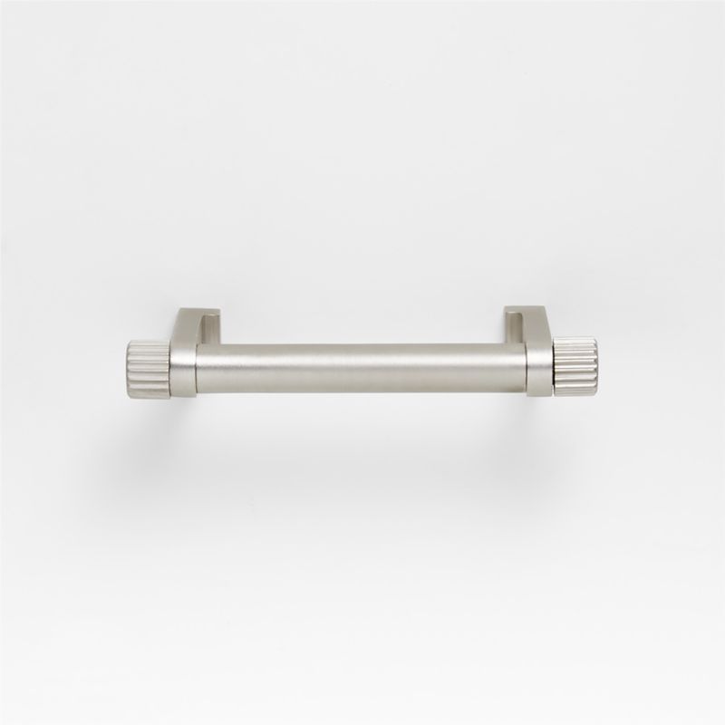 Modern 3" Fluted Brushed Nickel Cabinet Drawer Bar Pull