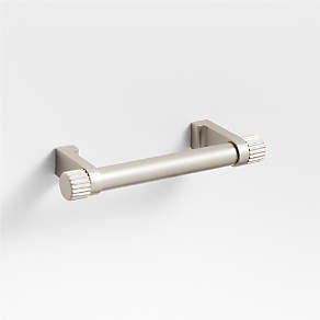 Modern Fluted Brushed Nickel Wall-Mounted Toilet Paper Holder