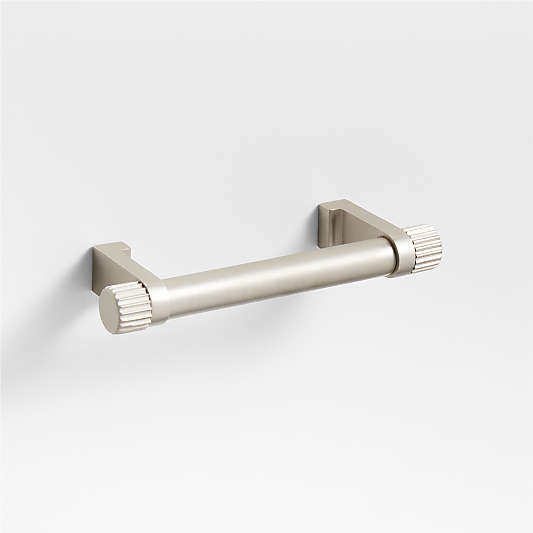 Modern 3" Fluted Brushed Nickel Cabinet Drawer Bar Pull