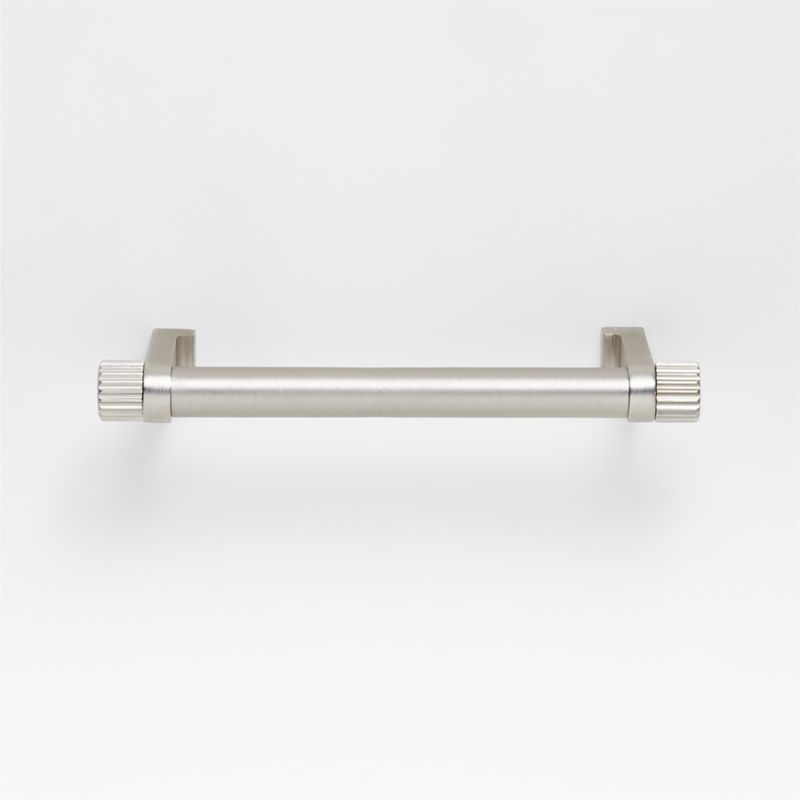 Modern 4" Fluted Brushed Nickel Cabinet Drawer Bar Pull