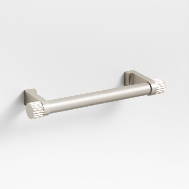 Modern 4" Fluted Brushed Nickel Cabinet Drawer Bar Pull