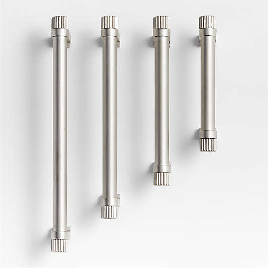 Modern Fluted Brushed Nickel Cabinet Drawer Bar Pulls