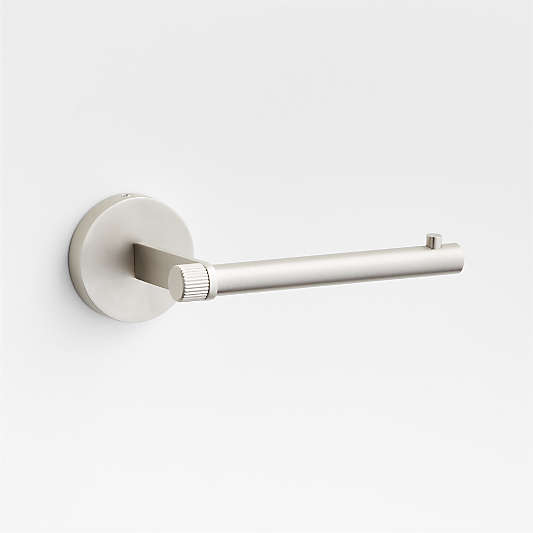 Modern Fluted Brushed Nickel Wall-Mounted Toilet Paper Holder