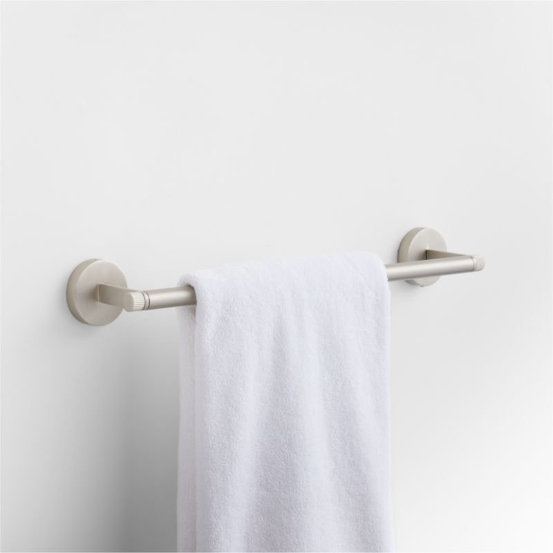 Modern Fluted Brushed Nickel Bath Towel Bar 18"