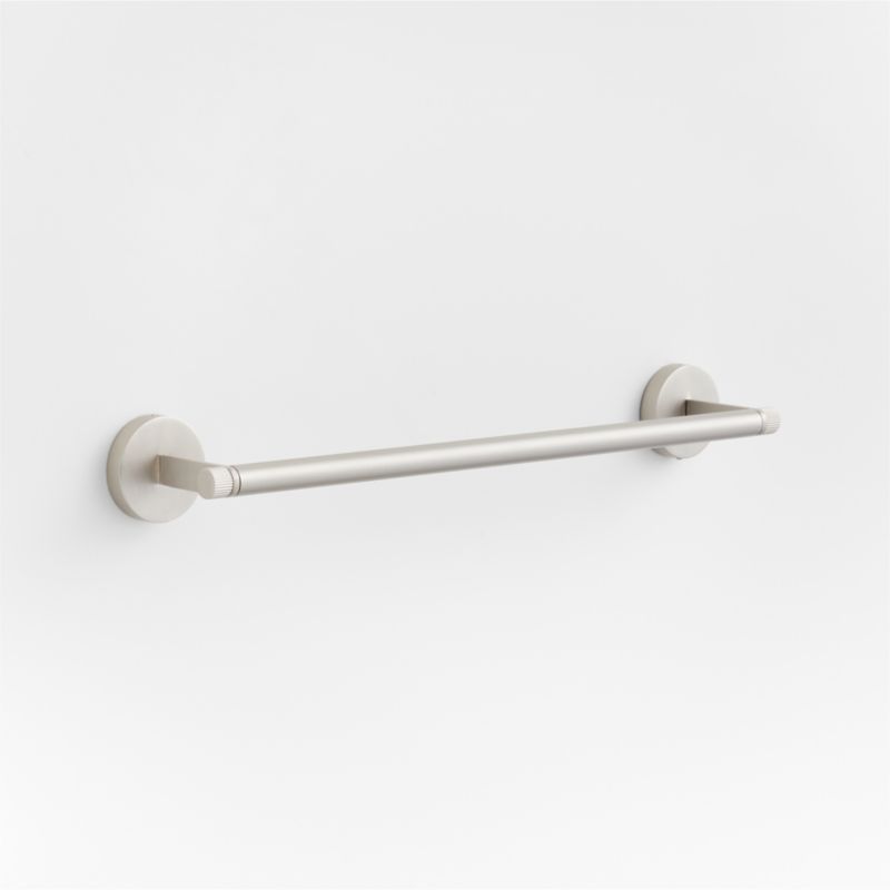 Modern Fluted Brushed Nickel Bath Towel Bar 18"