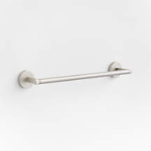 Modern Fluted Brushed Nickel Bath Towel Bar 18" + Reviews | Crate & Barrel