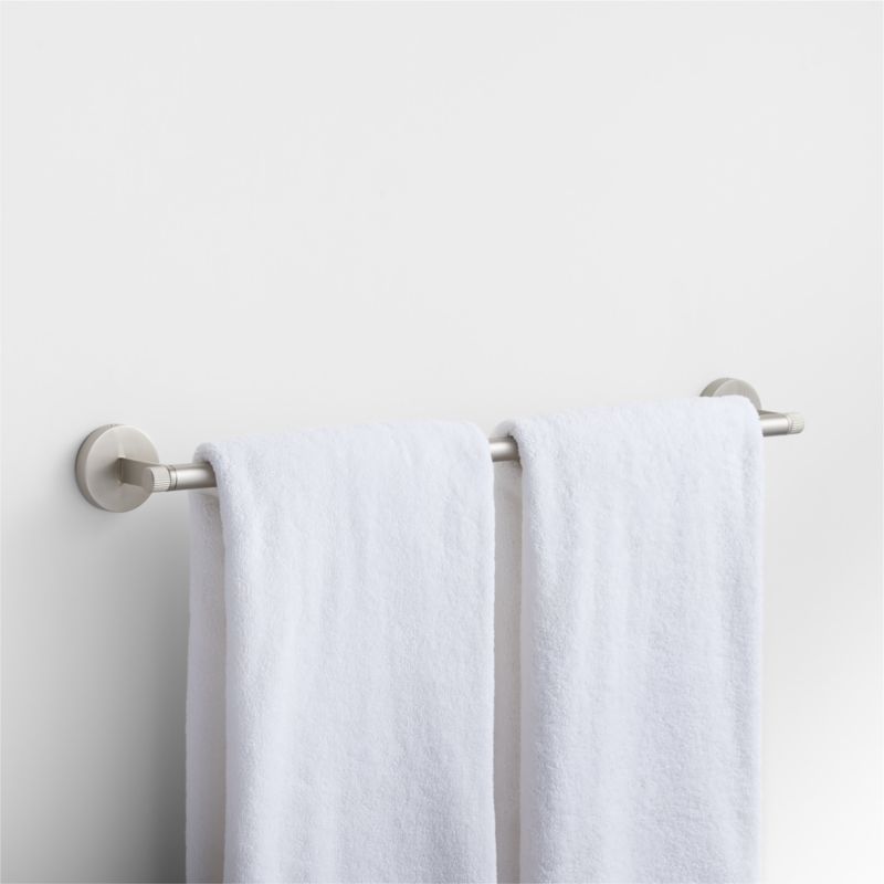 Modern Fluted Brushed Nickel Bath Towel Bar 24" - image 3 of 4