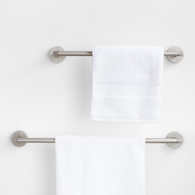 Modern Fluted Brushed Nickel Bath Towel Bar 18"