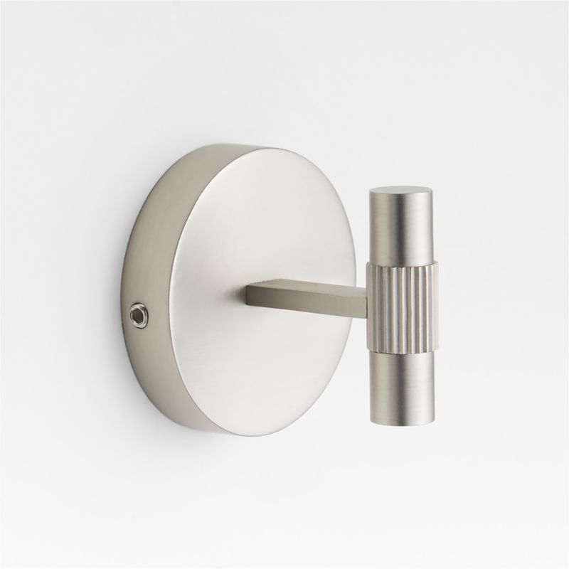 Modern Fluted Brushed Nickel Bathroom Towel Hook + Reviews