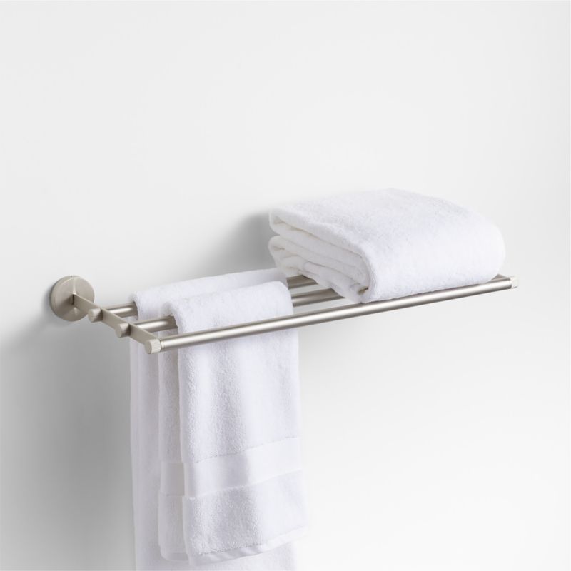 Modern Fluted Brushed Nickel Wall-Mounted Bathroom Towel Rack