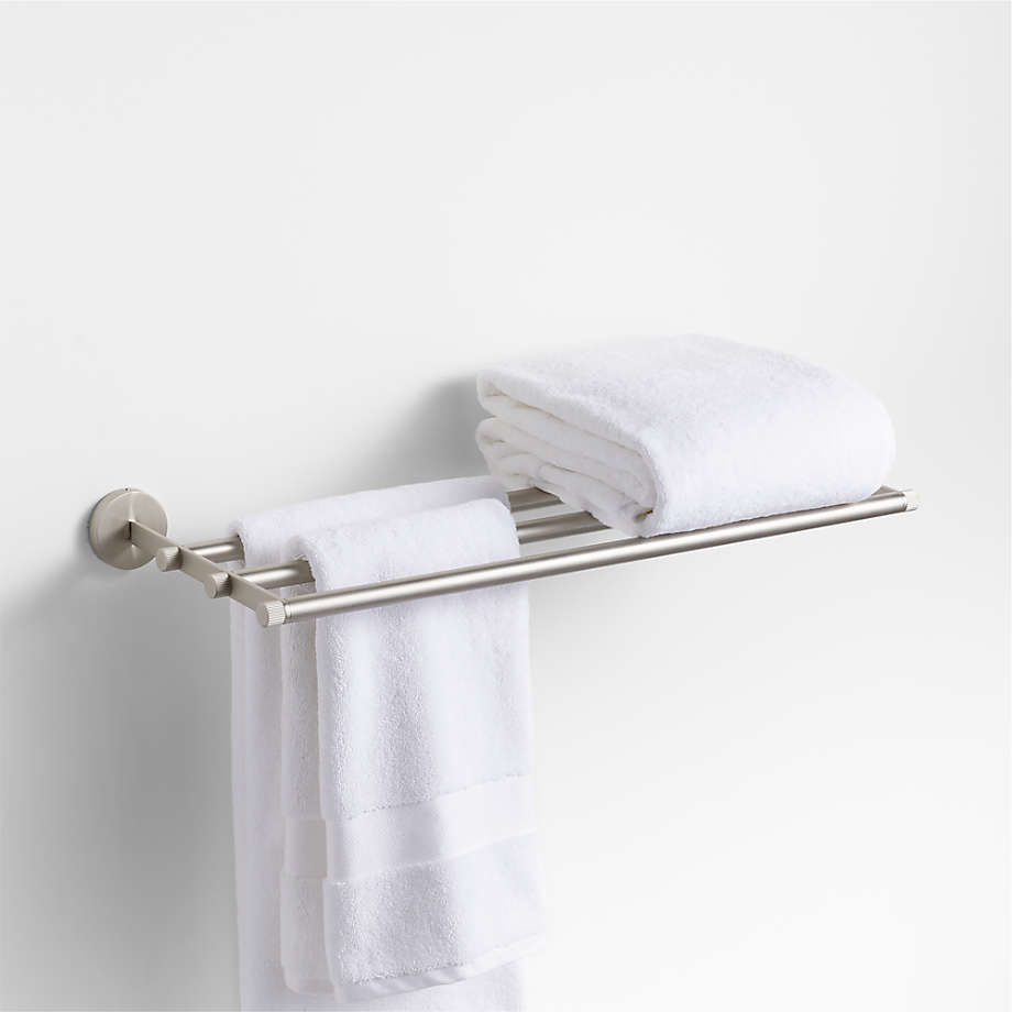 Modern Fluted Brushed Nickel Bath Towel Bar 18