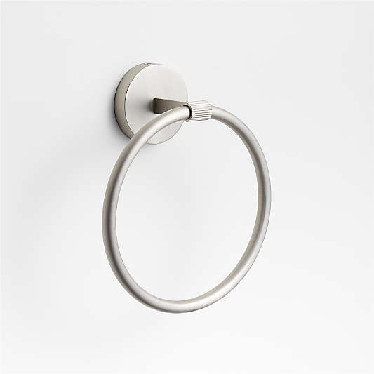 Modern Fluted Brushed Nickel Bathroom Hand Towel Ring