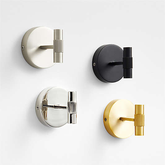 Modern Fluted Brushed Brass Bathroom Towel Hook