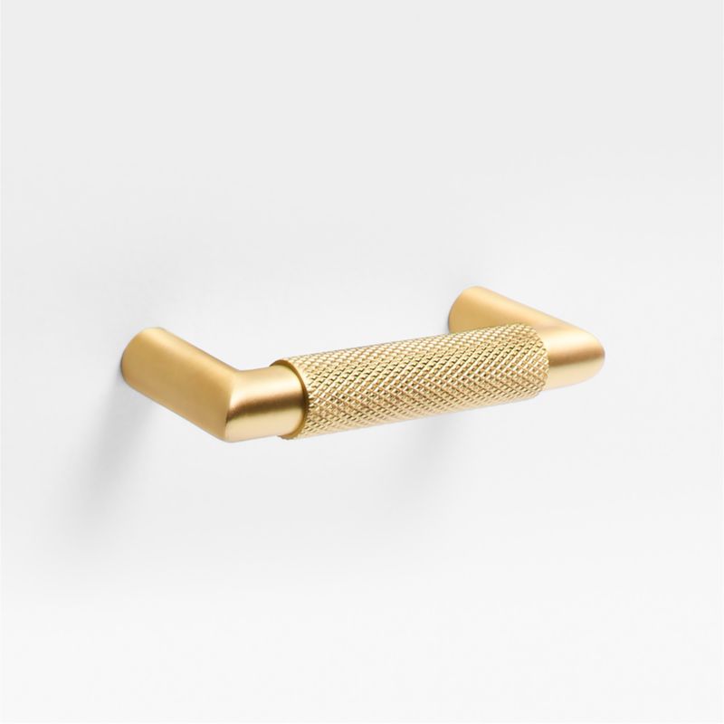 Modern Knurled 3" Brushed Brass Cabinet Pull - image 0 of 5