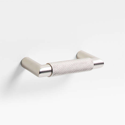 Modern Knurled 3" Brushed Nickel Cabinet Pull