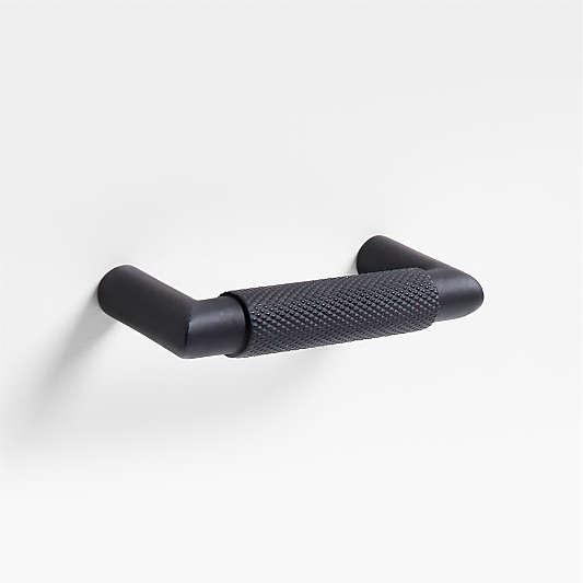 Modern Knurled 3" Matte Black Cabinet Pull