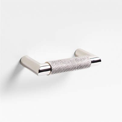 Modern Knurled 3" Polished Chrome Cabinet Pull