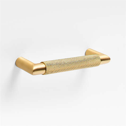 Modern Knurled Brushed Brass Cabinet Pulls