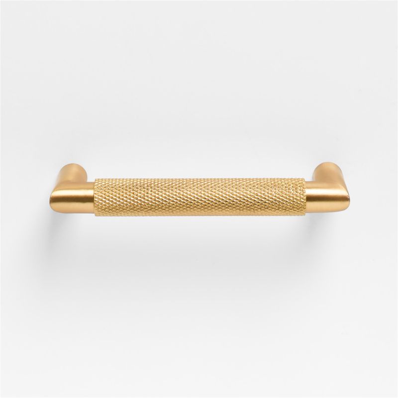 Modern Knurled 4" Brushed Brass Cabinet Pull - image 3 of 4