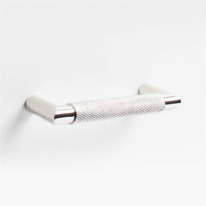 Modern Knurled 4" Polished Chrome Cabinet Pull