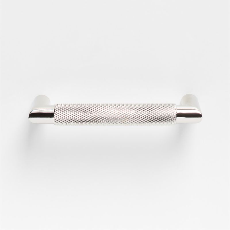 Modern Knurled 4" Polished Chrome Cabinet Pull - image 3 of 4