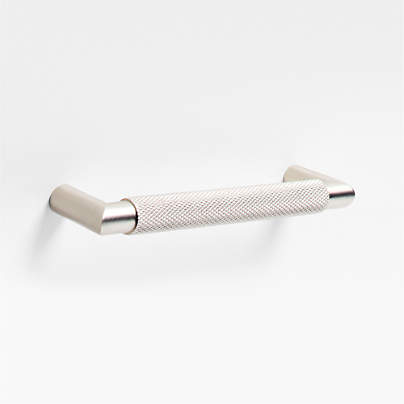 Modern Knurled 5" Brushed Nickel Cabinet Pull