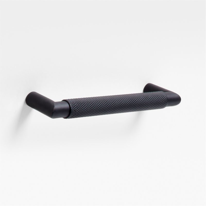 Modern Knurled 5" Matte Black Cabinet Pull - image 0 of 5