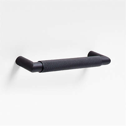 Modern Knurled 5" Matte Black Cabinet Pull