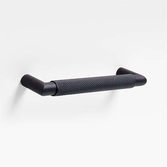 Modern Knurled 5" Matte Black Cabinet Pull