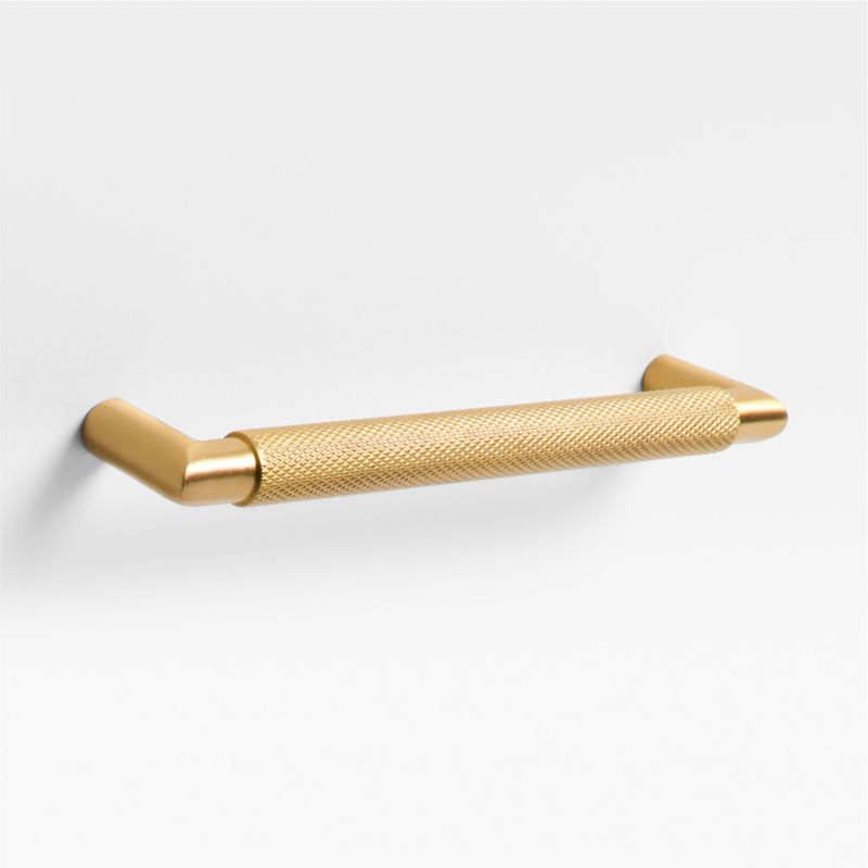 Modern Knurled 6" Brushed Brass Cabinet Pull - image 0 of 5