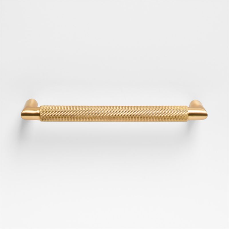 Modern Knurled 6" Brushed Brass Cabinet Pull - image 4 of 5