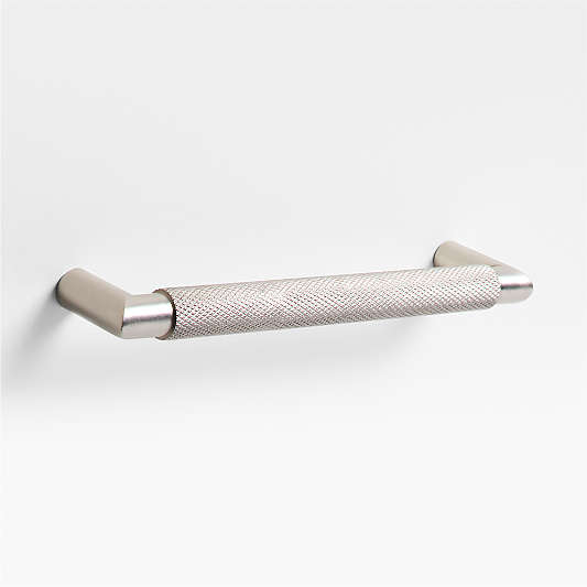 Modern Knurled 6" Brushed Nickel Cabinet Pull