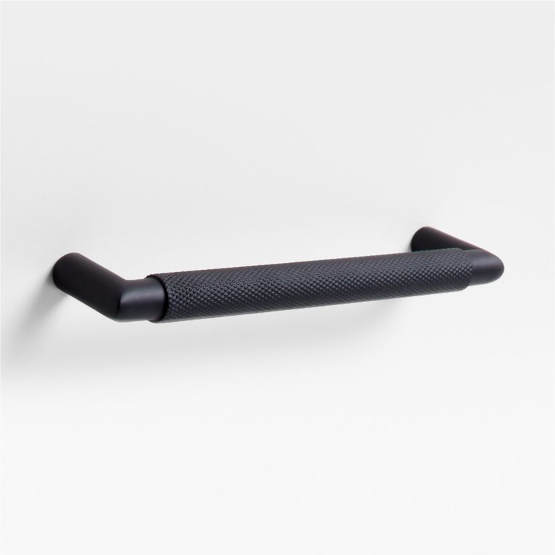 Modern Knurled 6" Matte Black Cabinet Pull - image 0 of 5