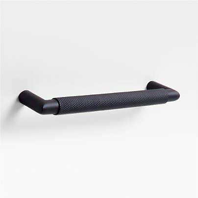 Modern Knurled 6" Matte Black Cabinet Pull