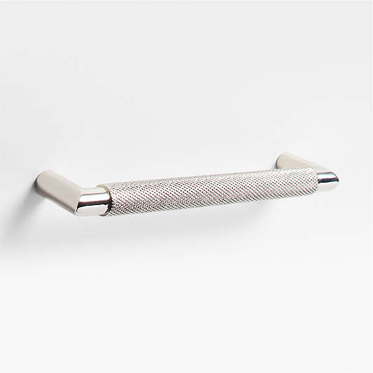 Modern Knurled 6" Polished Chrome Cabinet Pull