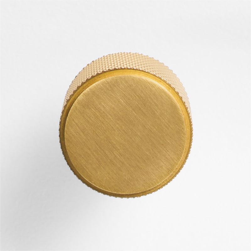 Modern Knurled Brushed Brass Knob - image 4 of 5