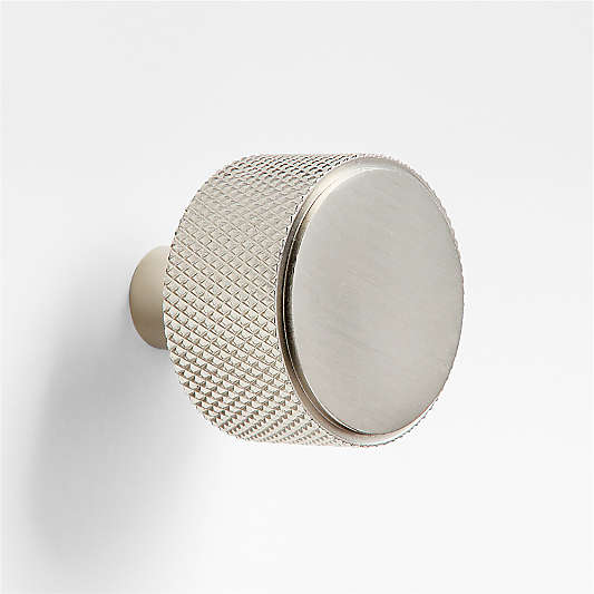 Modern Knurled Brushed Nickel Knob