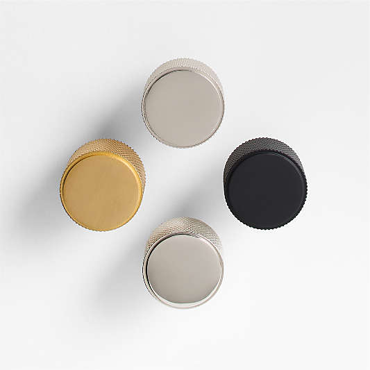 Modern Knurled Polished Chrome Knob