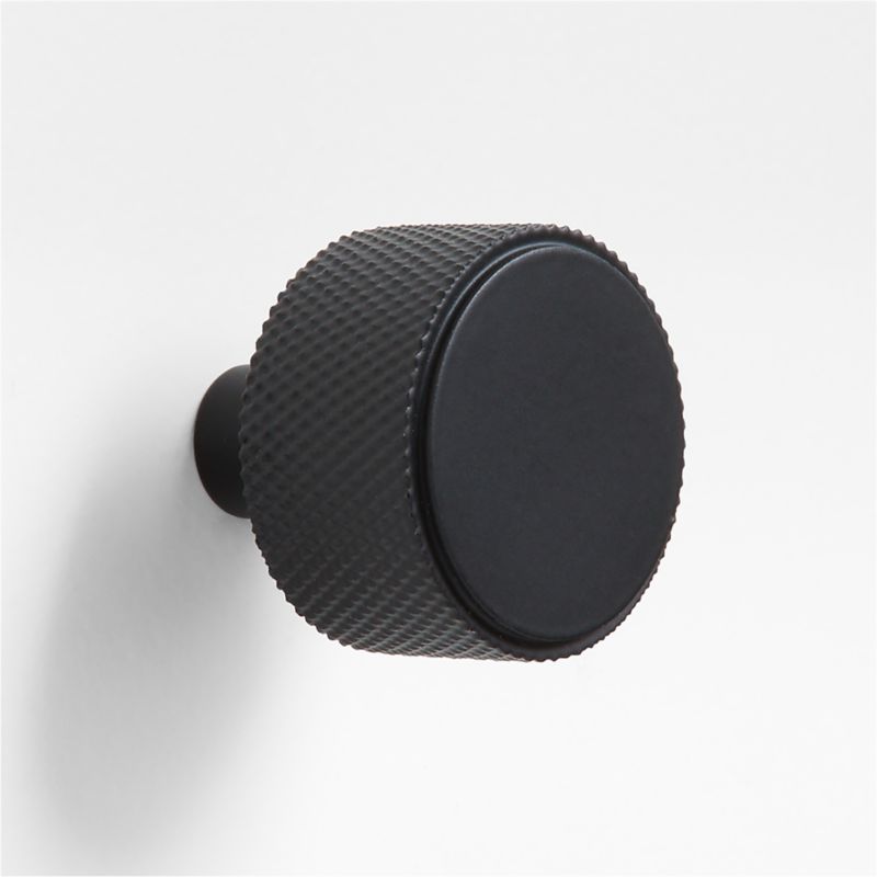 Modern Knurled Matte Black Knob - image 0 of 5