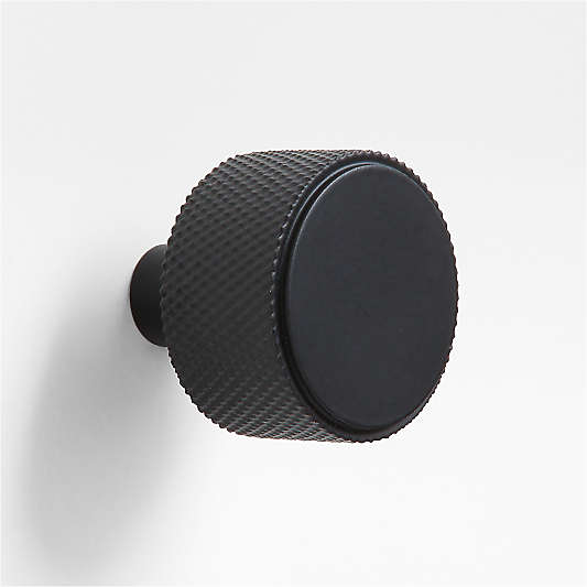 Modern Knurled Matte Black Knob