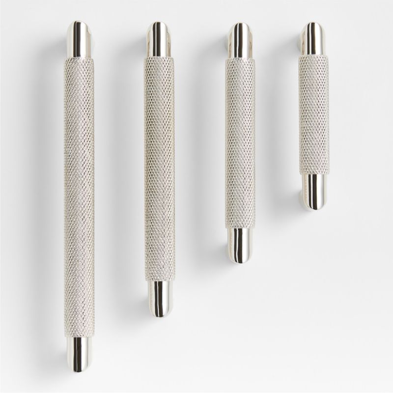 Modern Knurled 4" Polished Chrome Cabinet Pull - image 1 of 4