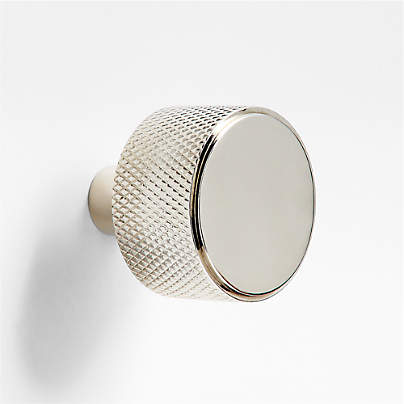 Modern Knurled Polished Chrome Knob