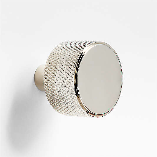 Modern Knurled Brushed Brass Knob