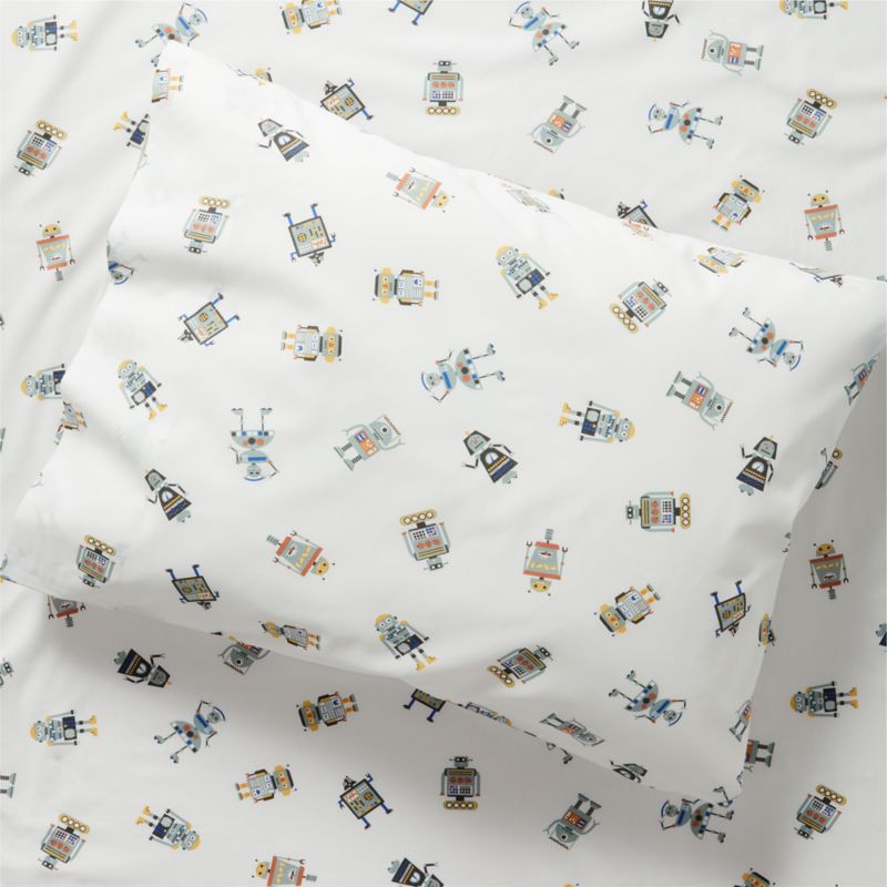 Modern Robot Organic Cotton Kids Pillowcase